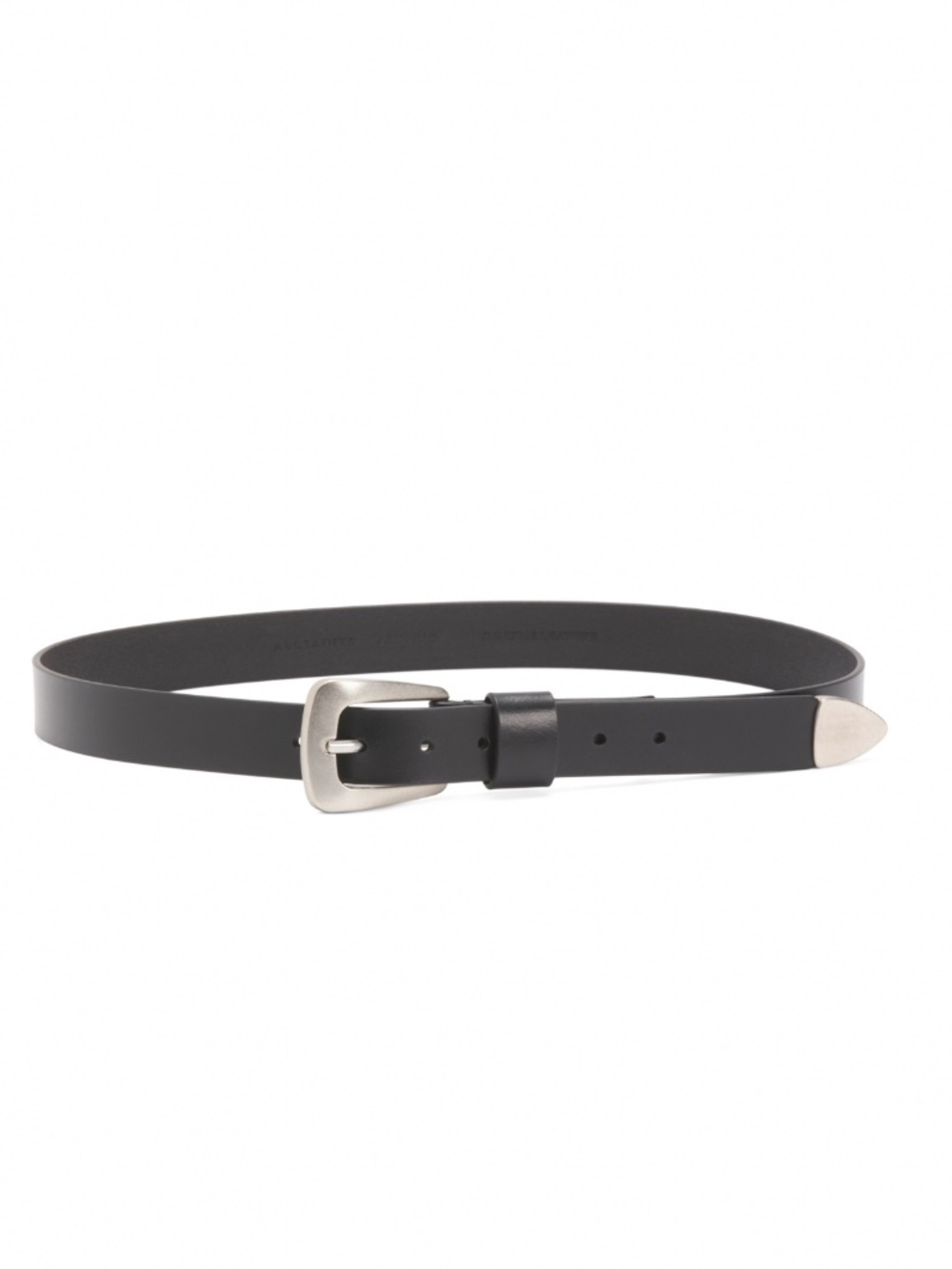 All Saints leather belt with metal tip size XL